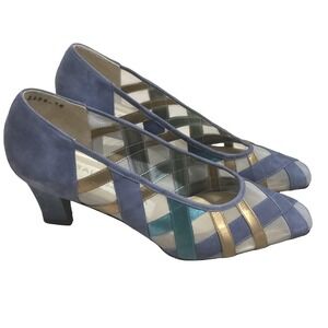 Balenciaga 36 (US 5.5) Vintage Suede And Mesh Pumps Heels Lavender